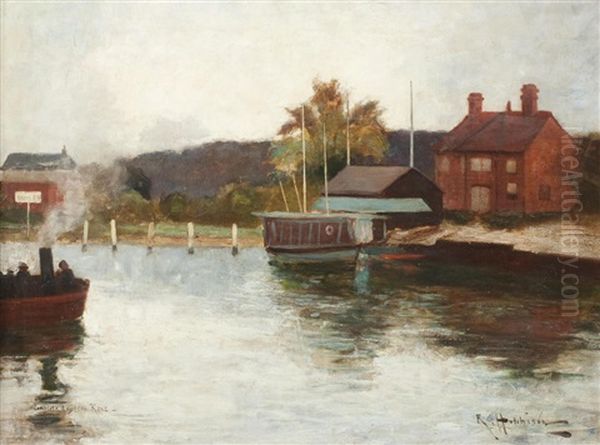 Complete Anglers Rest Oil Painting by Robert Gemmell Hutchison