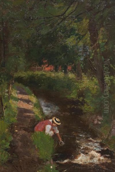 Biggar Burn Oil Painting by Robert Gemmell Hutchison