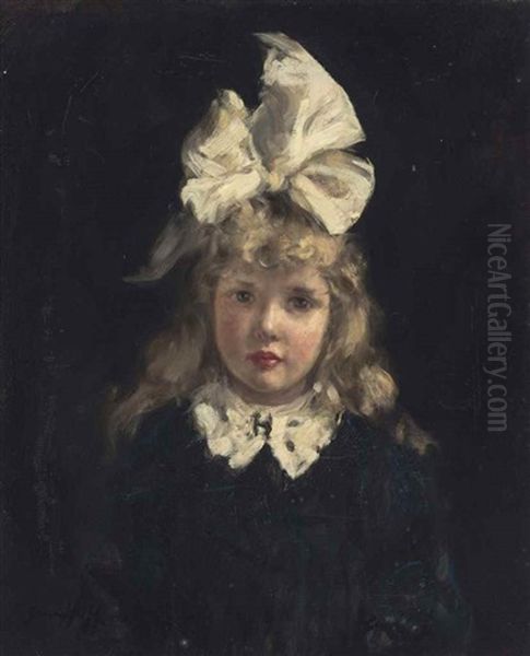 The Yellow Bow Oil Painting by Robert Gemmell Hutchison