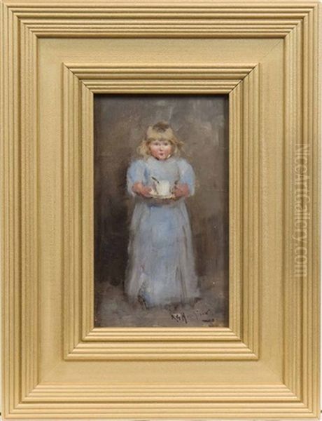 Jean And The Blue Dress Oil Painting by Robert Gemmell Hutchison