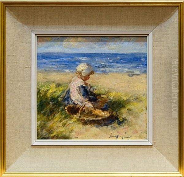 Gathering By The Shore Oil Painting by Robert Gemmell Hutchison