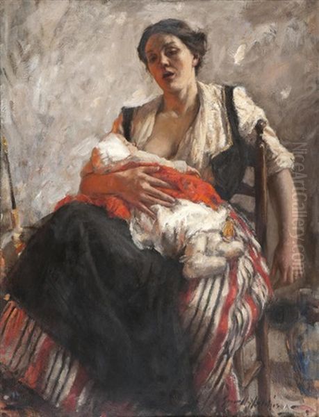 Lullaby Oil Painting by Robert Gemmell Hutchison