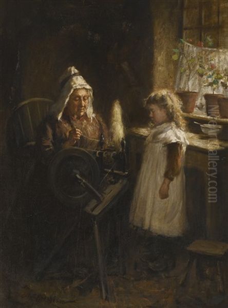 Visiting Granny Oil Painting by Robert Gemmell Hutchison