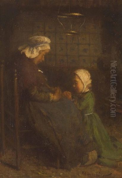 A Child's Prayer Oil Painting by Robert Gemmell Hutchison