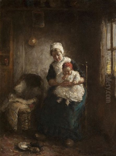 Feeding Time Oil Painting by Robert Gemmell Hutchison