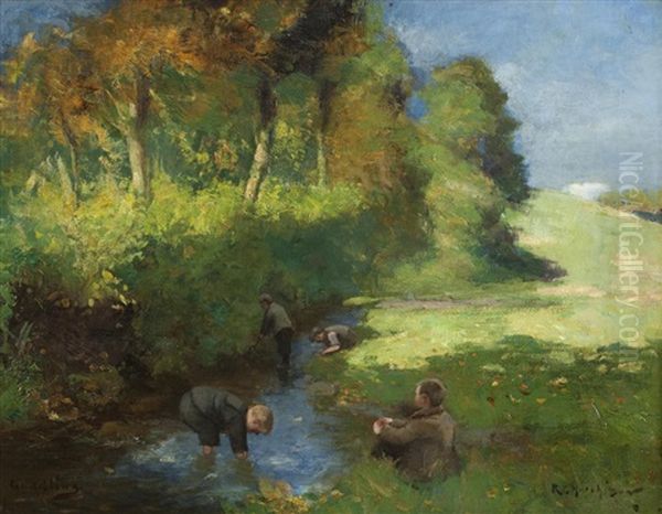 Guddling Oil Painting by Robert Gemmell Hutchison