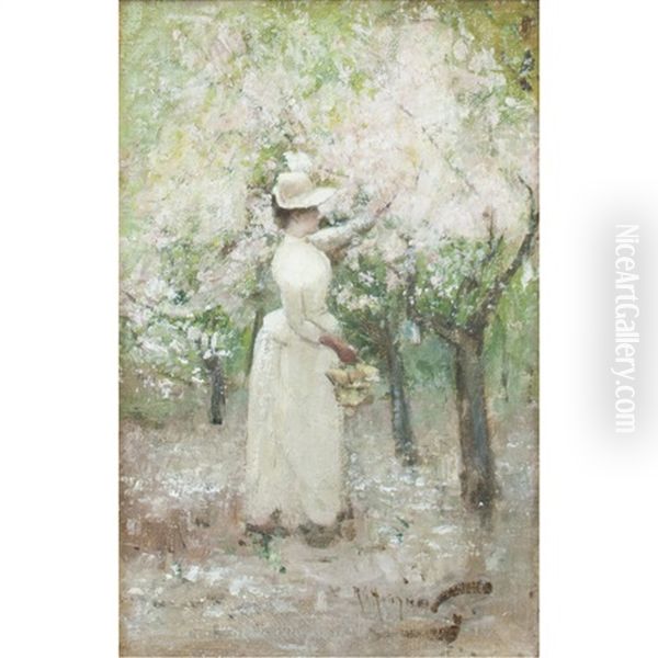 Blossomtime Oil Painting by Robert Gemmell Hutchison