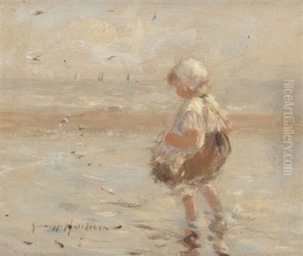 Day At The Beach Oil Painting by Robert Gemmell Hutchison