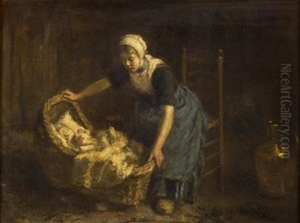 Sleep Baby Sleep Oil Painting by Robert Gemmell Hutchison