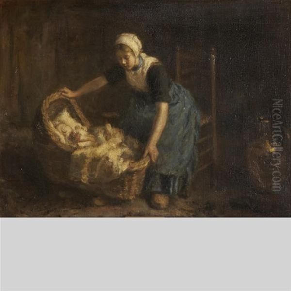 Sleep Baby Sleep Oil Painting by Robert Gemmell Hutchison