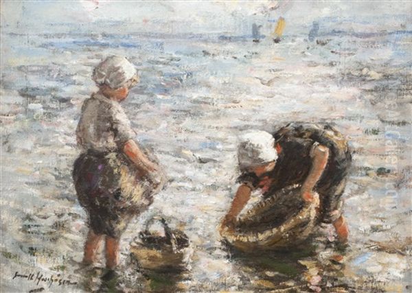 The Young Fishers Oil Painting by Robert Gemmell Hutchison