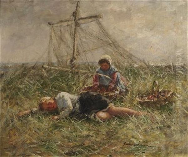 A Well Earned Nap Oil Painting by Robert Gemmell Hutchison