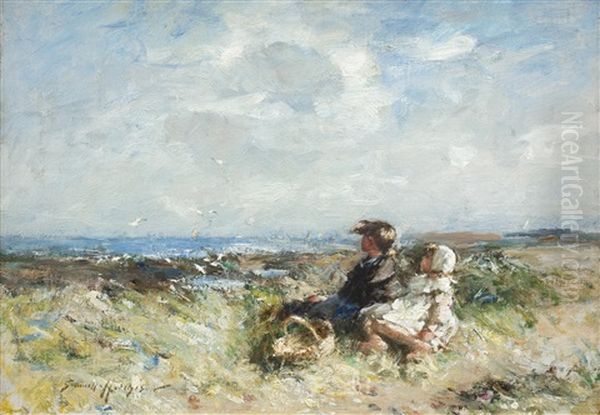 Watching The Seagulls Oil Painting by Robert Gemmell Hutchison