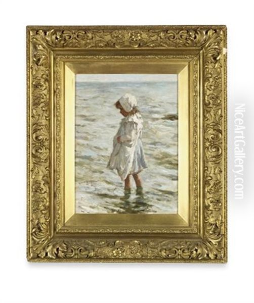 Wading Oil Painting by Robert Gemmell Hutchison