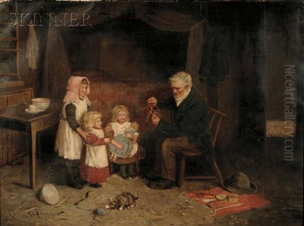 Amusing The Children Oil Painting by Robert Gemmell Hutchison