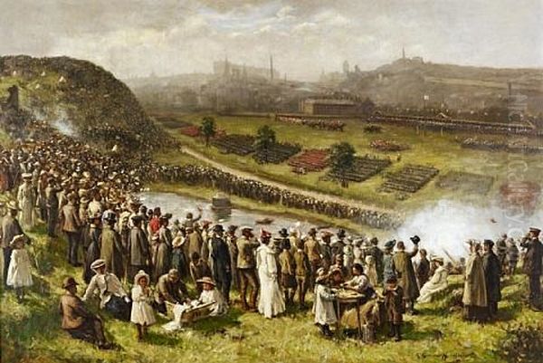 Scottish Volunteer Review, Edinburgh Oil Painting by Robert Gemmell Hutchison