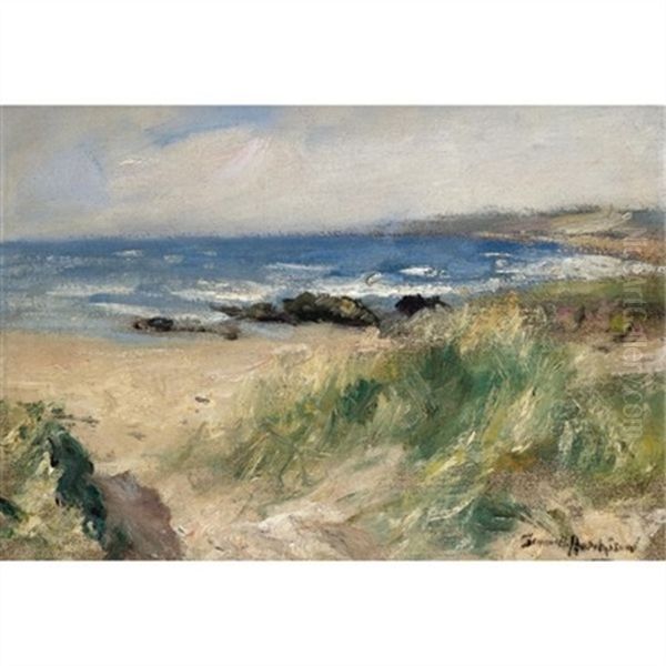 A Sandy Bay Oil Painting by Robert Gemmell Hutchison