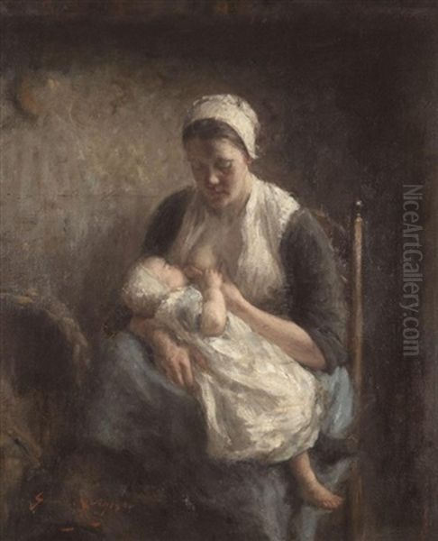 Maternity Oil Painting by Robert Gemmell Hutchison