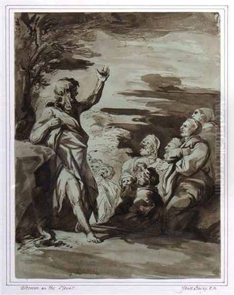 Wash And Ink On Paper Oil Painting by James Barry