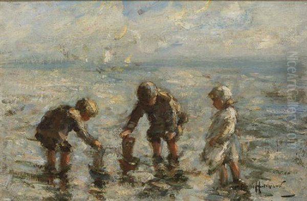 The Little Toy Boat Oil Painting by Robert Gemmell Hutchison