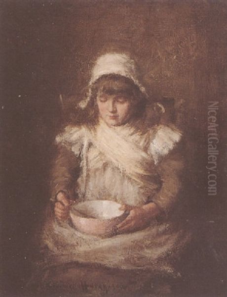 A Warming Meal Oil Painting by Robert Gemmell Hutchison