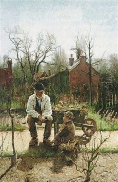 Early Growth Oil Painting by Robert Gemmell Hutchison