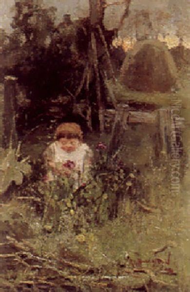 Little Mischief Oil Painting by Robert Gemmell Hutchison