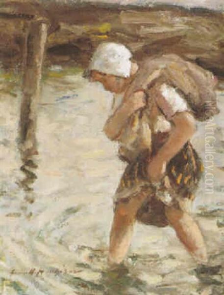 The Buckie Gatherer Oil Painting by Robert Gemmell Hutchison