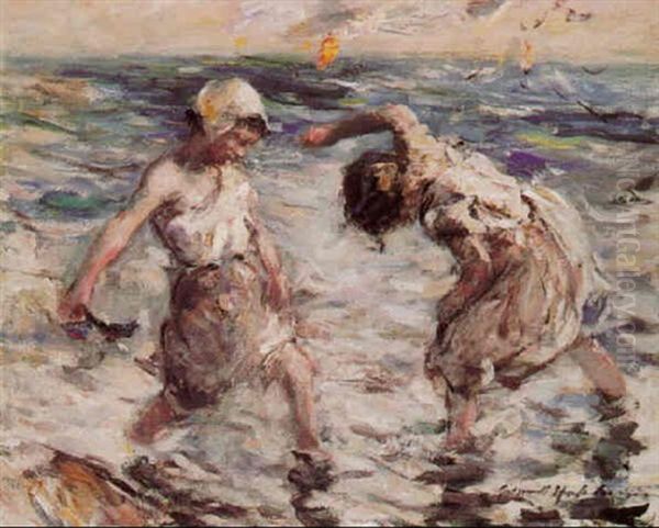 At The Sea Oil Painting by Robert Gemmell Hutchison