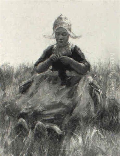 Volendam Fishergirl Oil Painting by Robert Gemmell Hutchison