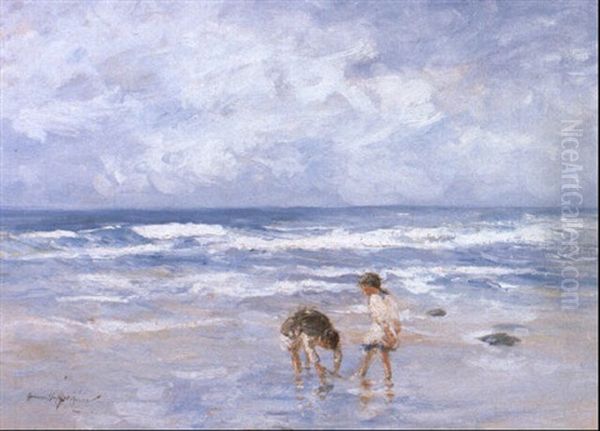 On The Sands Oil Painting by Robert Gemmell Hutchison