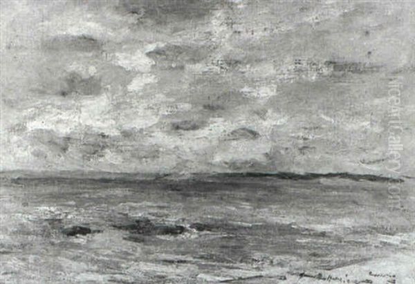 A Grey Day Oil Painting by Robert Gemmell Hutchison