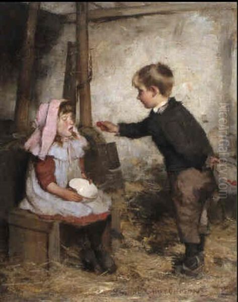 Open You Mouth And Close Your Eyes Oil Painting by Robert Gemmell Hutchison