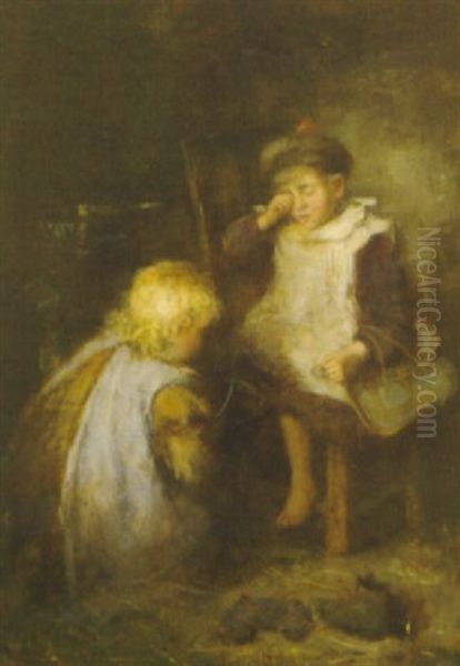 Off To School Oil Painting by Robert Gemmell Hutchison