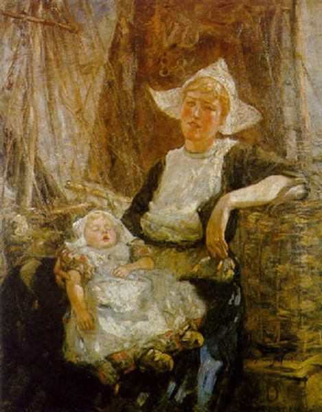 The Volendam Mother Oil Painting by Robert Gemmell Hutchison