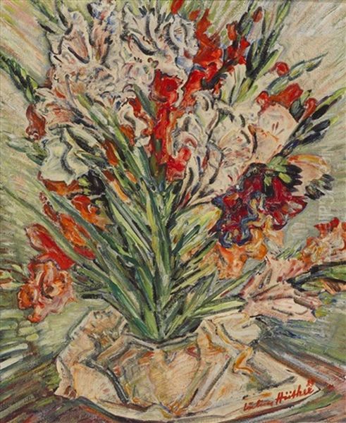 Blumenstillleben Oil Painting by Julius Huether