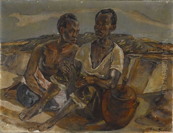 Sitzende Afrikaner Oil Painting by Julius Huether