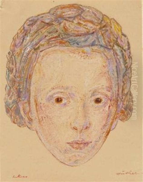 Portrait Einer Jungen Frau Oil Painting by Julius Huether