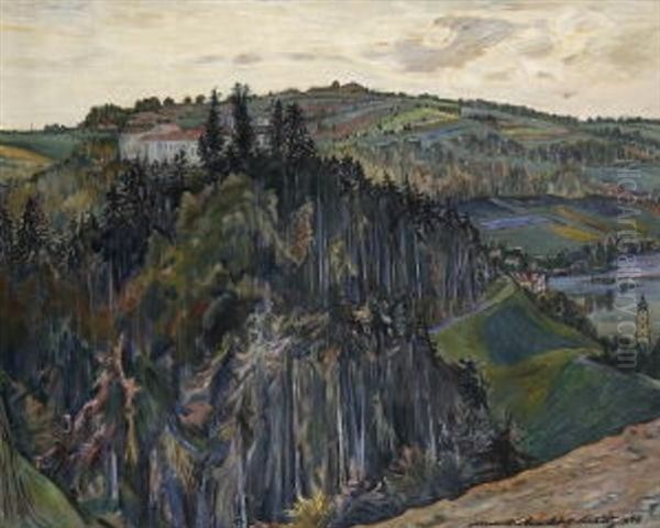 Schlos Neuburg Oil Painting by Julius Huether