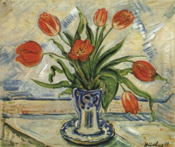 Blumenstillleben Oil Painting by Julius Huether