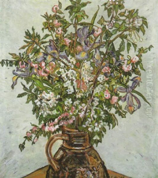 Blumenstraus Mit Lilien Oil Painting by Julius Huether