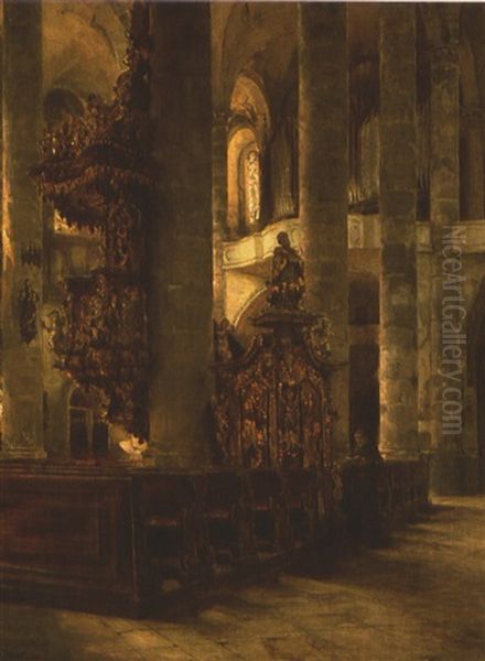 Kircheninterieur Oil Painting by Rudolf Huthsteiner