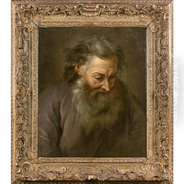 Portrait D'homme Barbu Oil Painting by Charles Francois Hutin