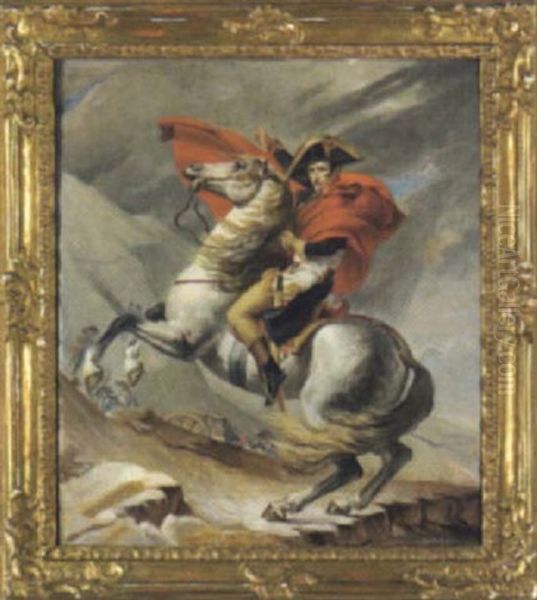 Napoleon Am St. Bernard Oil Painting by Erni von Huettenbrenner