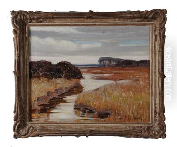 Lowcountry Marsh Scene Oil Painting by Alfred Heber Hutty