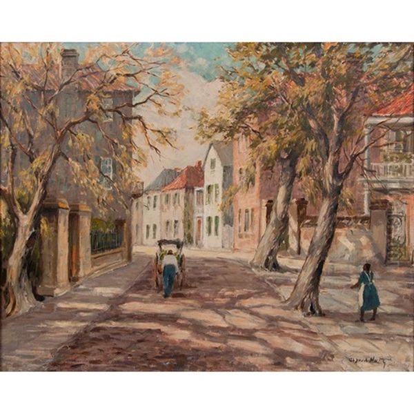 Untitled (charleston Street Scene) Oil Painting by Alfred Heber Hutty