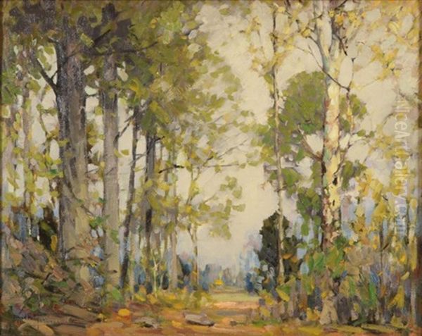 Through The Wood Oil Painting by Alfred Heber Hutty