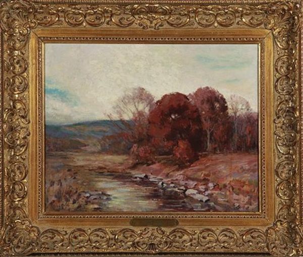 Red Oaks Oil Painting by Alfred Heber Hutty