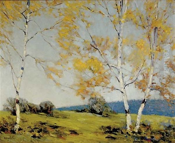 Southern Autumn Birch Oil Painting by Alfred Heber Hutty