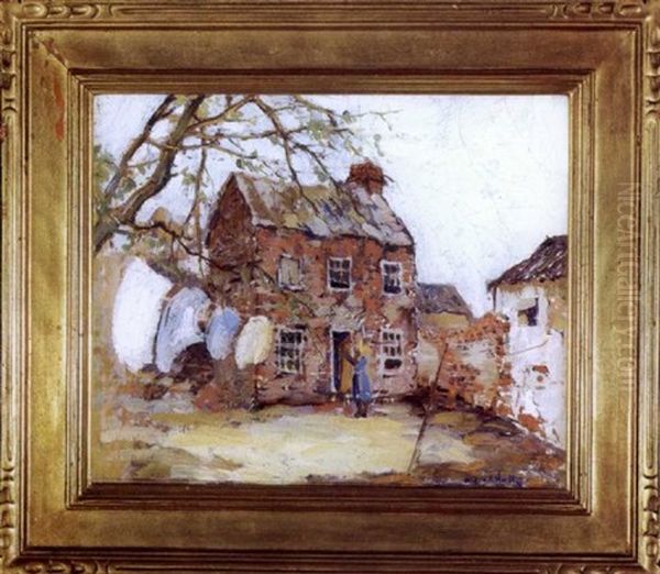 Wash Day Oil Painting by Alfred Heber Hutty